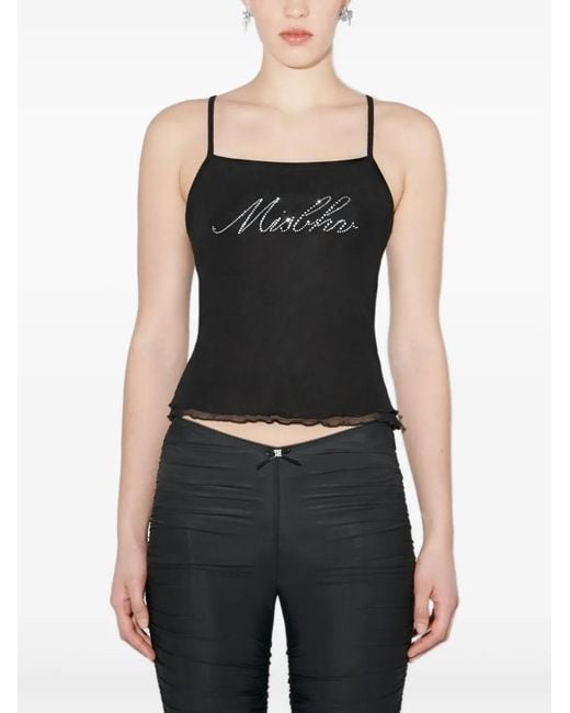 M I S B H V Black Logo-Embellished Tank Top
