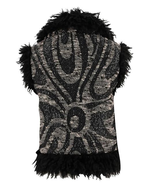 Emilio Pucci Black Fur-Trim Button Jacket