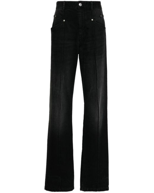 Isabel Marant Black Madege Straight-Leg-Jeans mit hohem Bund