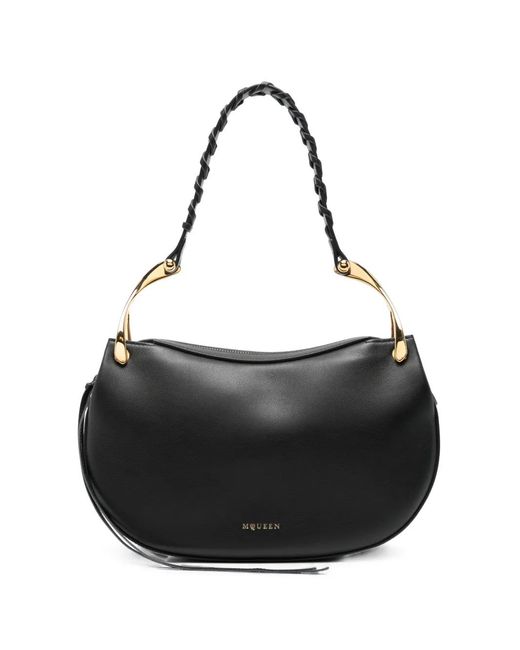 McQueen Black Sac Porté Épaule Wishbone