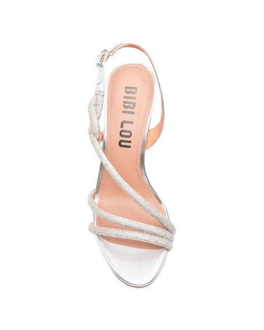 Bibi Lou White Embellished Strap Sandals