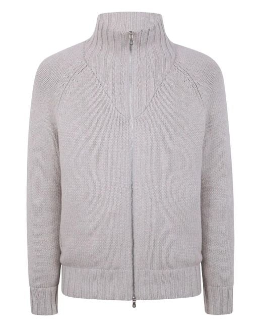 Brunello Cucinelli Gray Cashmere Cardigan for men