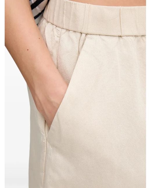 Gant White Elastic-Waistband Pocket Shorts