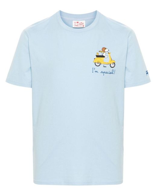 Mc2 Saint Barth X Vespa T-shirt Met Print in het Blue voor heren