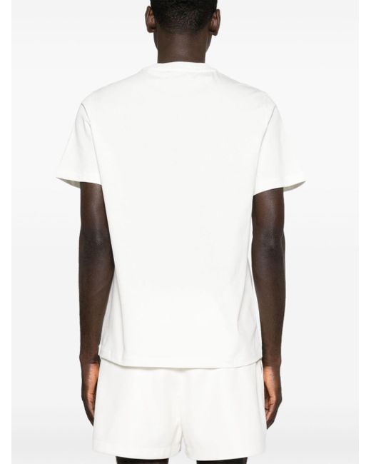 A.P.C. White Logo-embroidered Cotton T-shirt for men