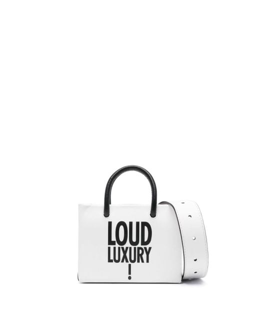 Moschino White Slogan-print Belt Bag