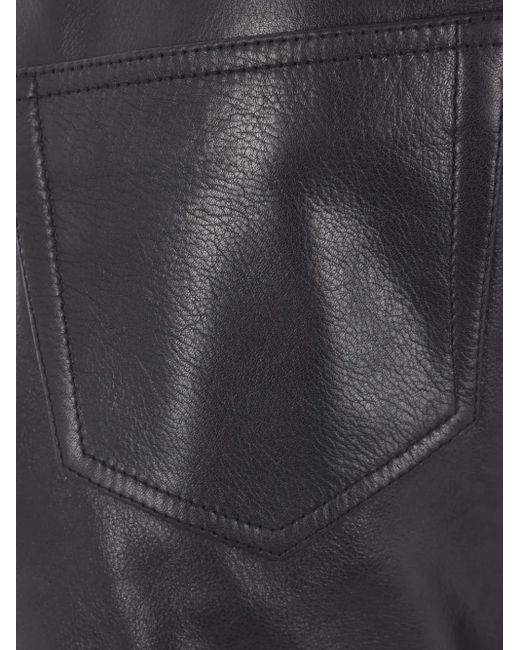 Isabel Marant Gray Lace-Up Leather Straight Trousers