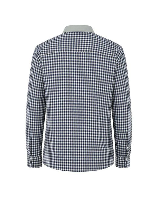 DSquared² Blue Checked-Pattern Patch-Detail Shirt for men