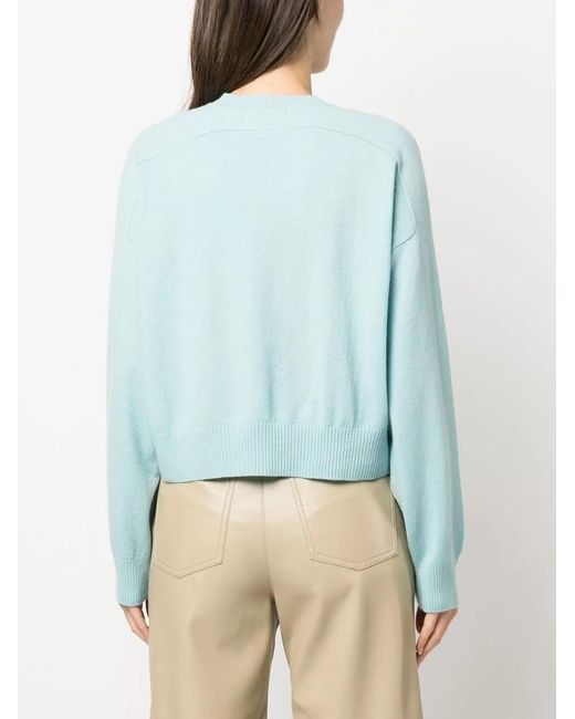 Loulou de Saison Blue Emsalo V-Neck Cashmere Jumper