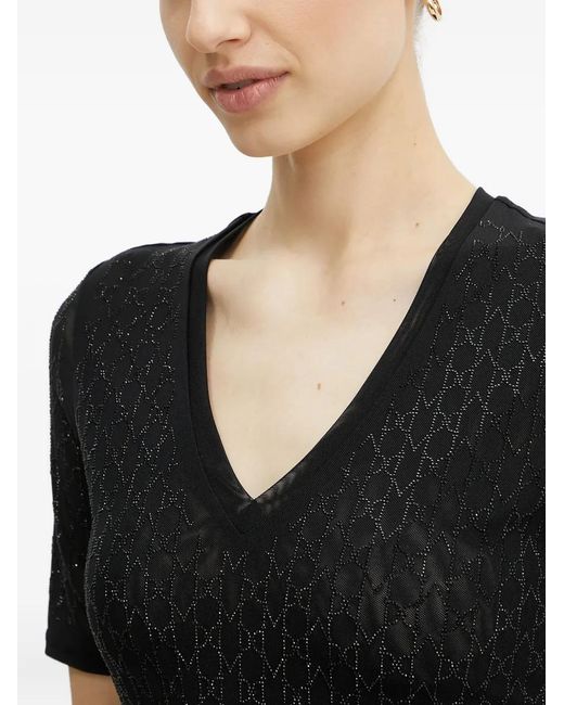MARCIANO BY GUESS Black Aria V-Neck Short-Sleeve T-Shirt