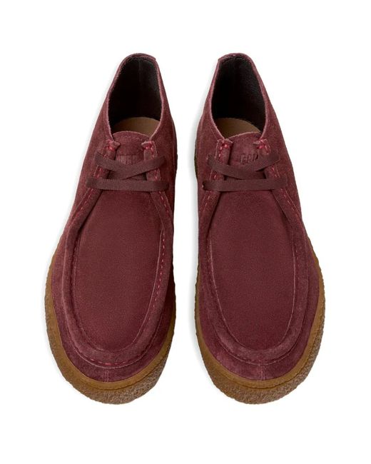 Camper Red Peu Terreno Suede Lace-Up Boots