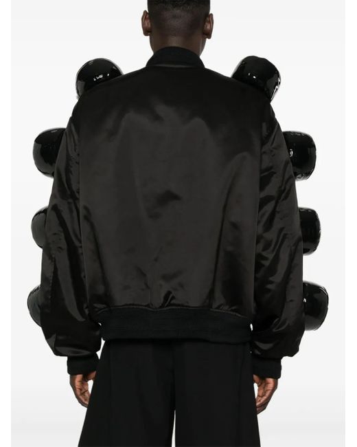 Walter Van Beirendonck Black Exoskeleton Bomber Jacket for men