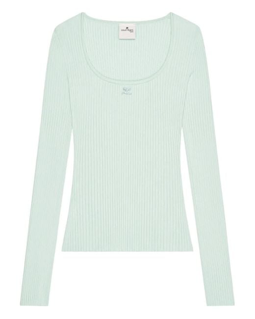 Courreges Green Ribbed Top