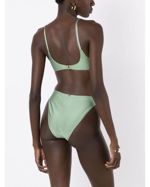 Adriana Degreas Green Metallic-finish Stretch-design Bikini