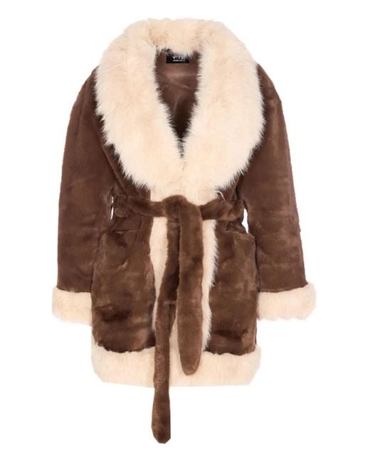 Giacca Penny Con Cintura di V73 in Brown