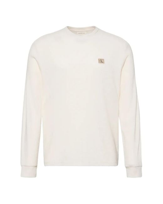 Calvin Klein White Long-Sleeve T-Shirt for men
