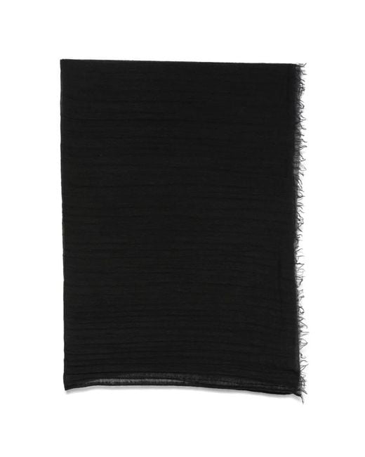 Rick Owens Black Giglio Mega Frayed Scarf