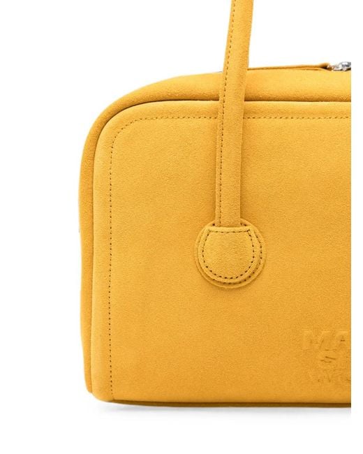 MARGE SHERWOOD Yellow Logo-Debossed Leather Tote Bag