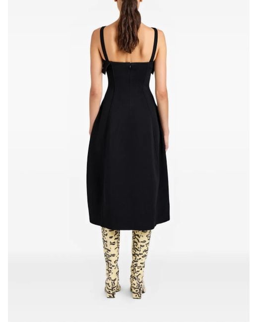 Proenza Schouler Black Blanca Ruffled Midi Dress
