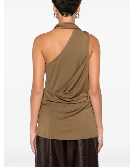 Entire studios Green Dalters Draped One-Shoulder Top