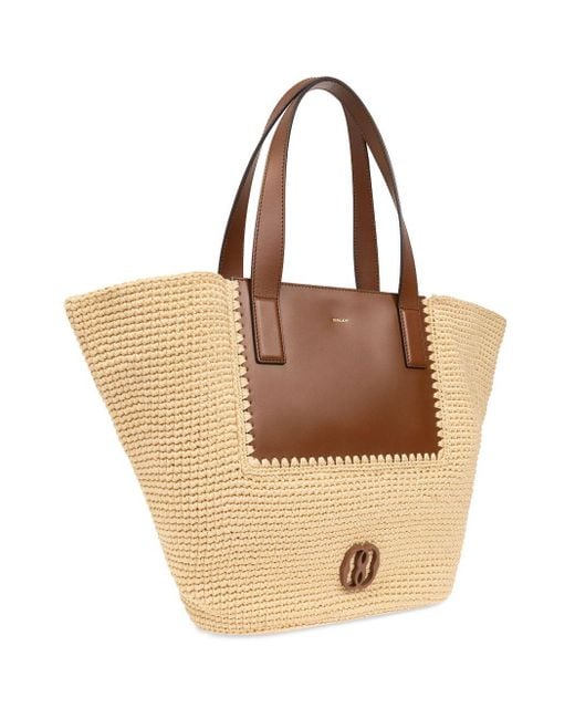 Bally Natural Basket-weave Tote Bag