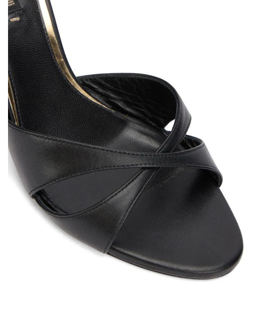 Roberto Cavalli Black Serpentine Sandals
