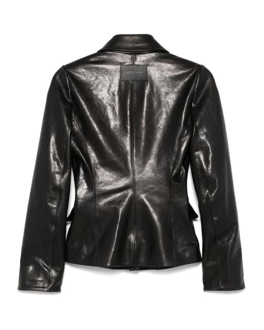 MARINE SERRE Black Leather Jacket