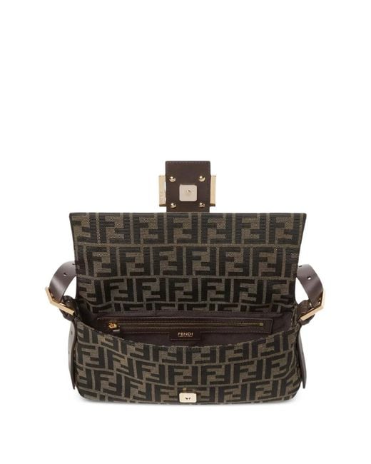 Fendi Gray Baguette Ff-Jacquard Tote Bag
