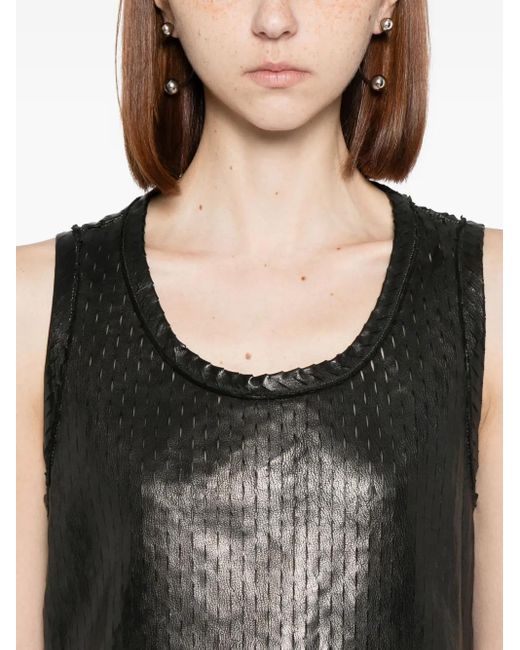 Carol Christian Poell Black Perforated Leather Dress