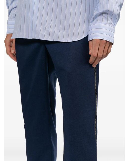 Comme des Garçons Blue Side-Opening Trousers for men