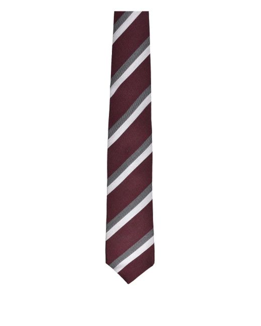 Brunello Cucinelli Purple Striped Wool Tie for men