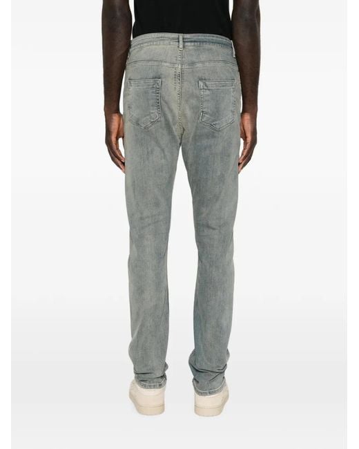 Rick Owens Gray Detroit Faded-Effect Five-Pocket Jeans for men