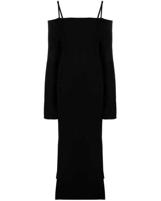 Nanushka Off-shoulder Maxi-jurk in het Black