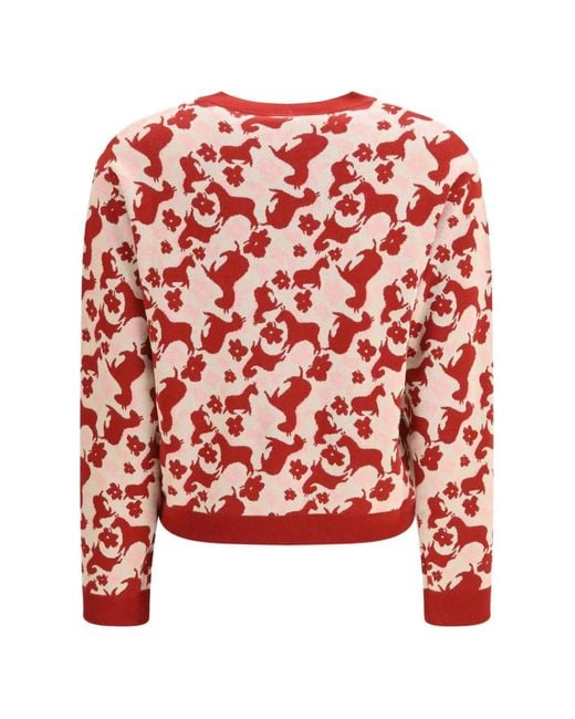 Weekend by Maxmara Red Loral-Pattern Sweater