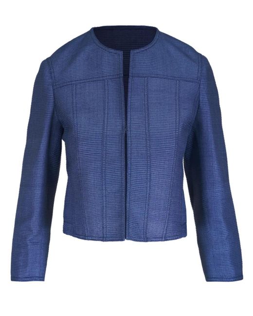 Akris Punto Zijden Getailleerd Jack in het Blue