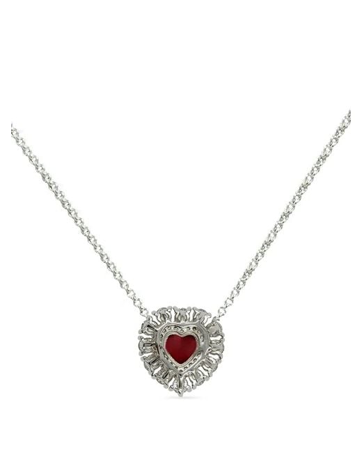 Juwelina Paris White Ember Ruby Necklace