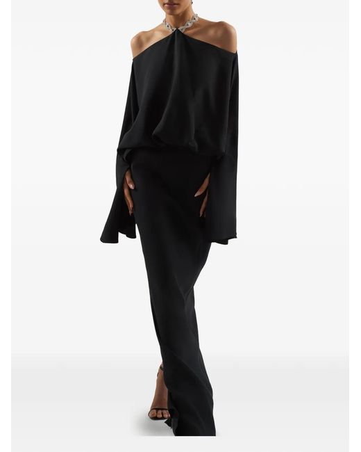 ‎Taller Marmo Black Cyclades Crystal Maxi Dress