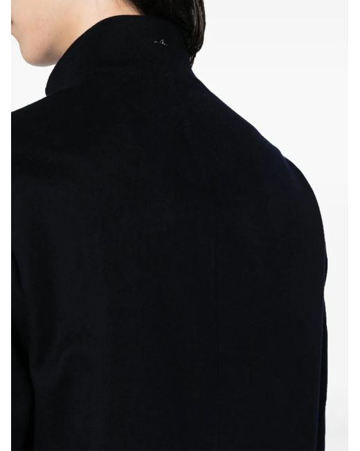 Paul & Shark Black Cashmere Zip-Up Coat for men