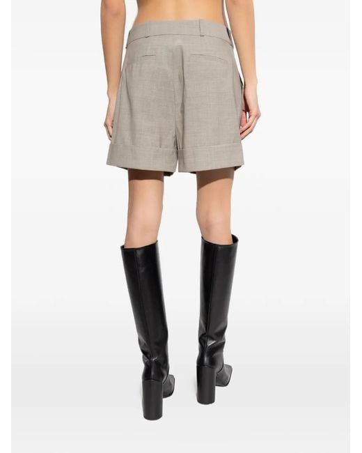 Rag & Bone Gray Neila Pleated Cuffed Shorts