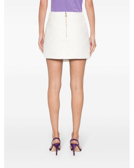 Minifalda con motivo en jacquard Elisabetta Franchi de color White
