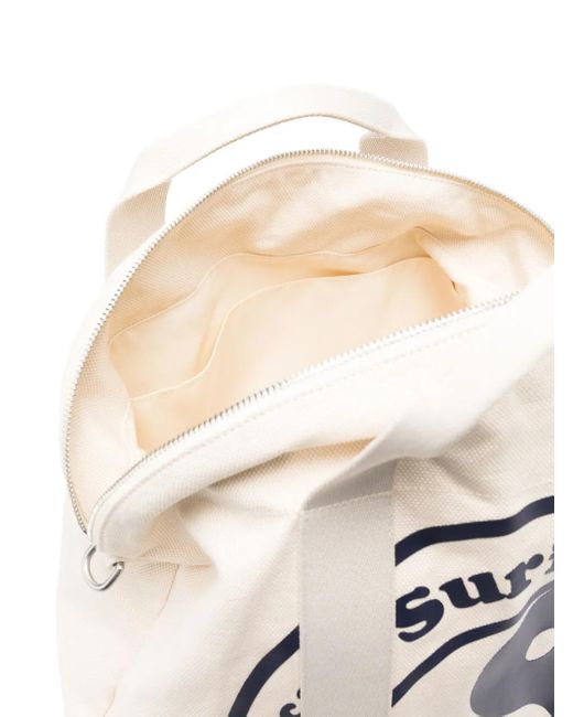 Fursac White Canvas Tote Bag for men