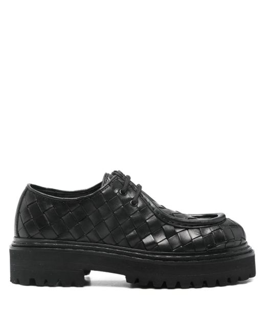 Officine Creative Black Blossom Derby Shoes