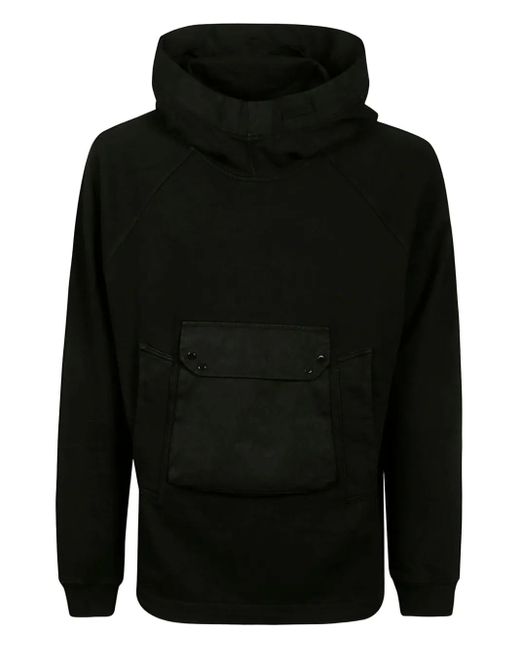 Company Men's Black Pocketed Cotton-Blend Hoodie