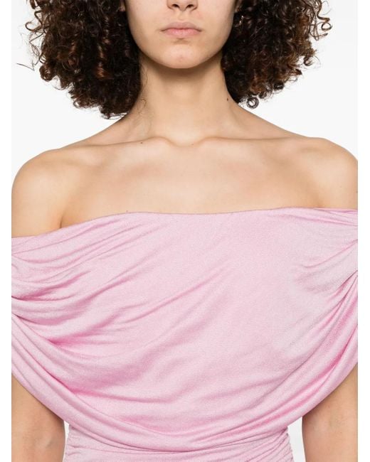 Abito Corto Drappeggiato di Blumarine in Pink