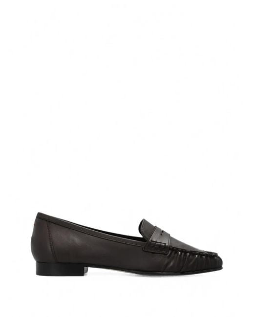 Aeyde Black Aldous Gathered Leather Loafers