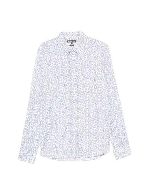 Michael Kors White Leaf-Print Shirt for men