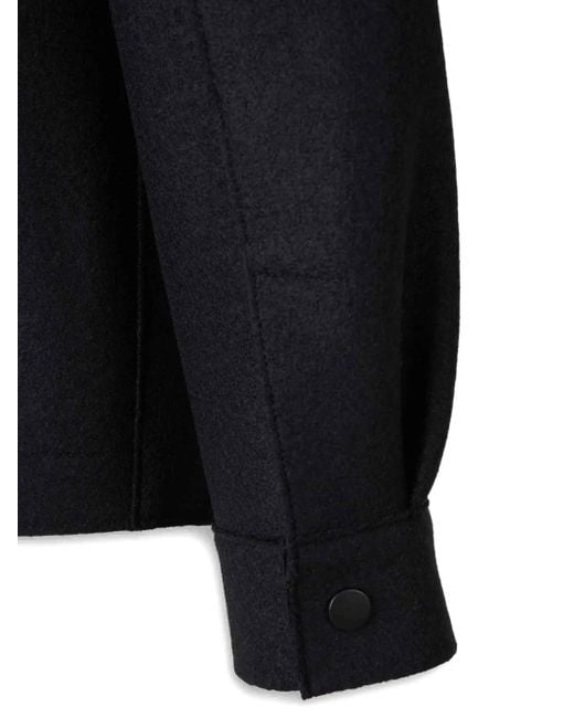 Harris Wharf London Hemdjacke mit Druckknöpfen in Blue für Herren