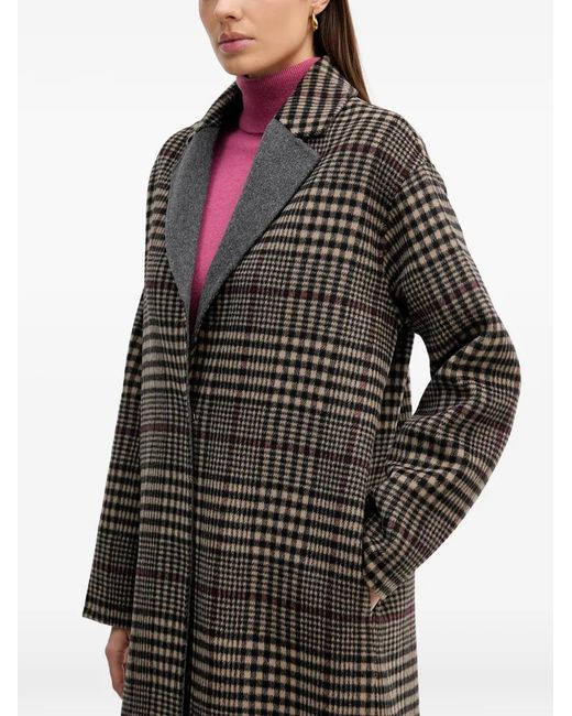 Joseph Ribkoff Multicolor Checked Collared Coat