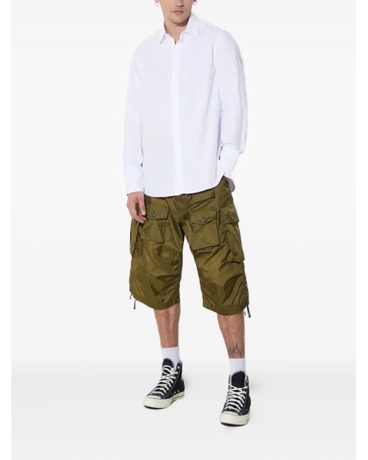 424 White Long-Sleeved Button-Up Shirt for men