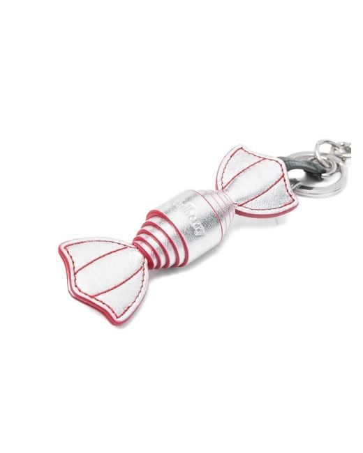 Mulberry White Candy Keyring